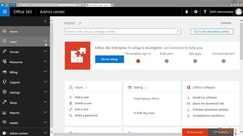 office 365 login admin center